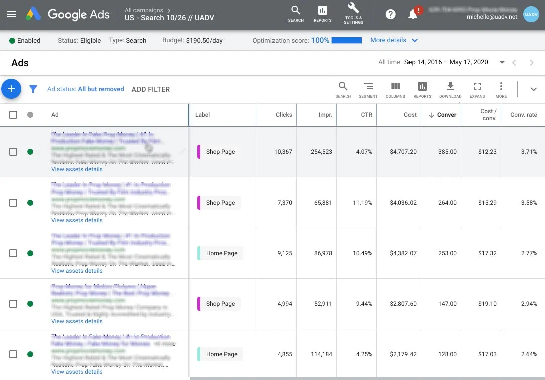 google ads screenshot