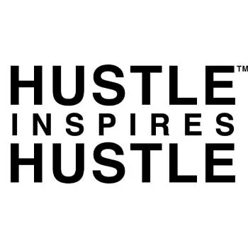 hustle inspires hustle logo in black
